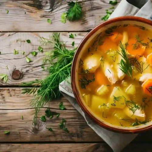 Jewish chicken soup recipe card layout