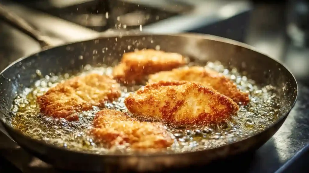 Chicken pieces coated and fried for boneless chicken wings recipe