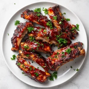 Air fryer lamb ribs recipe card photo