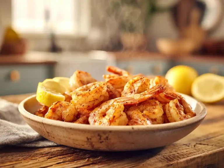 Featured image of Old Bay steamed shrimp recipe in modern kitchen