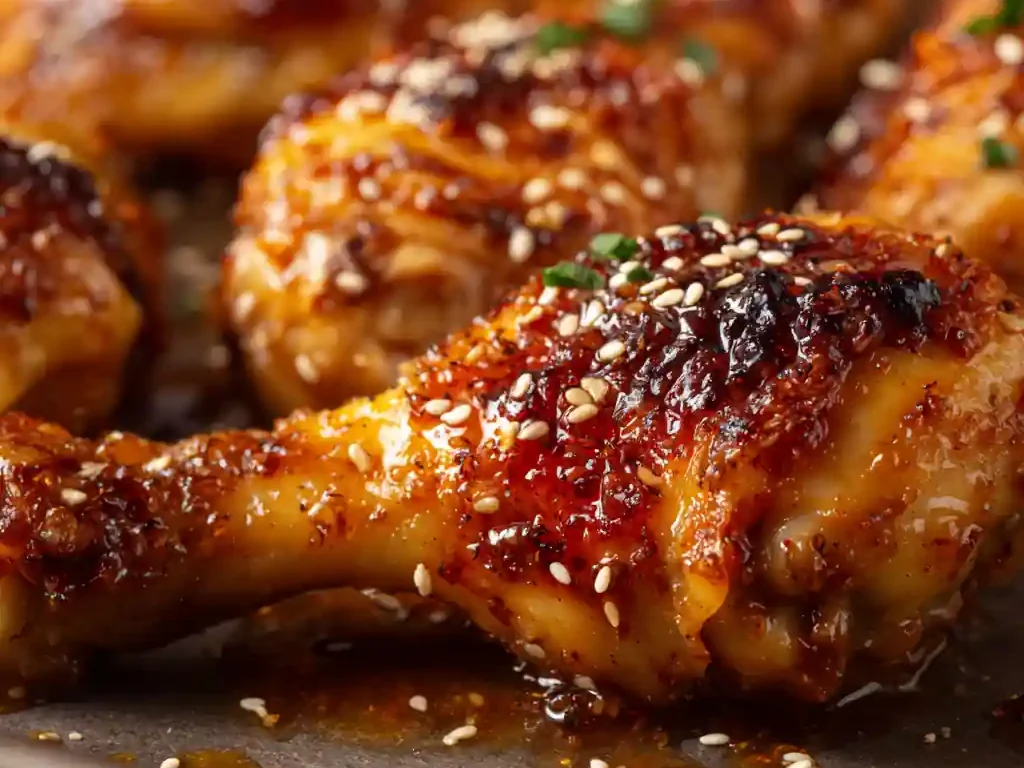 Crispy crockpot chicken legs finished under broiler