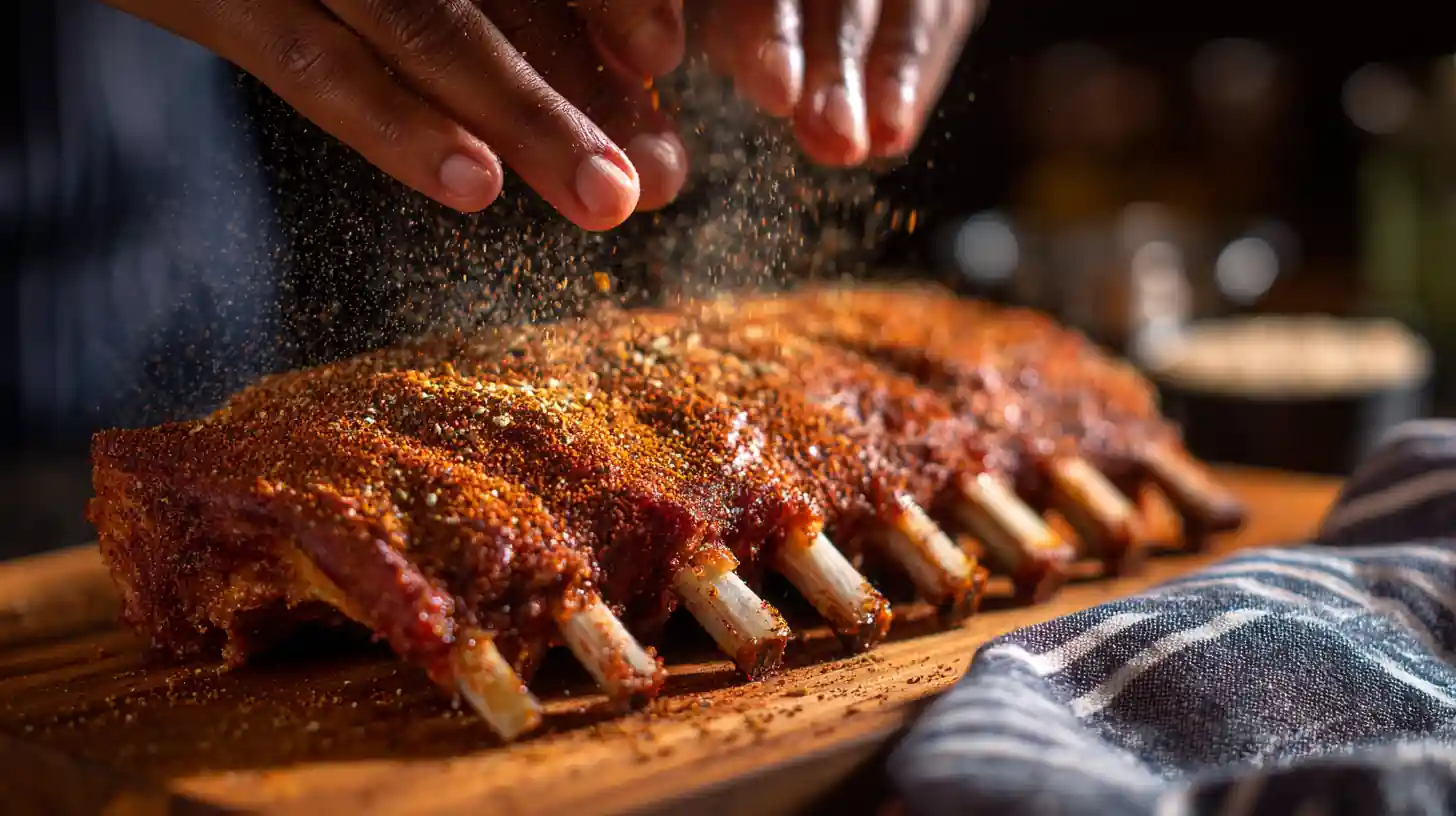 Seasoning lamb ribs before air frying