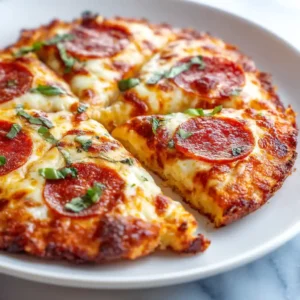 Finished air fryer pizza recipe with golden crust and melted cheese