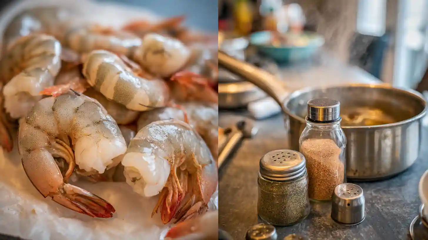 Ingredients for steamed shrimp recipe