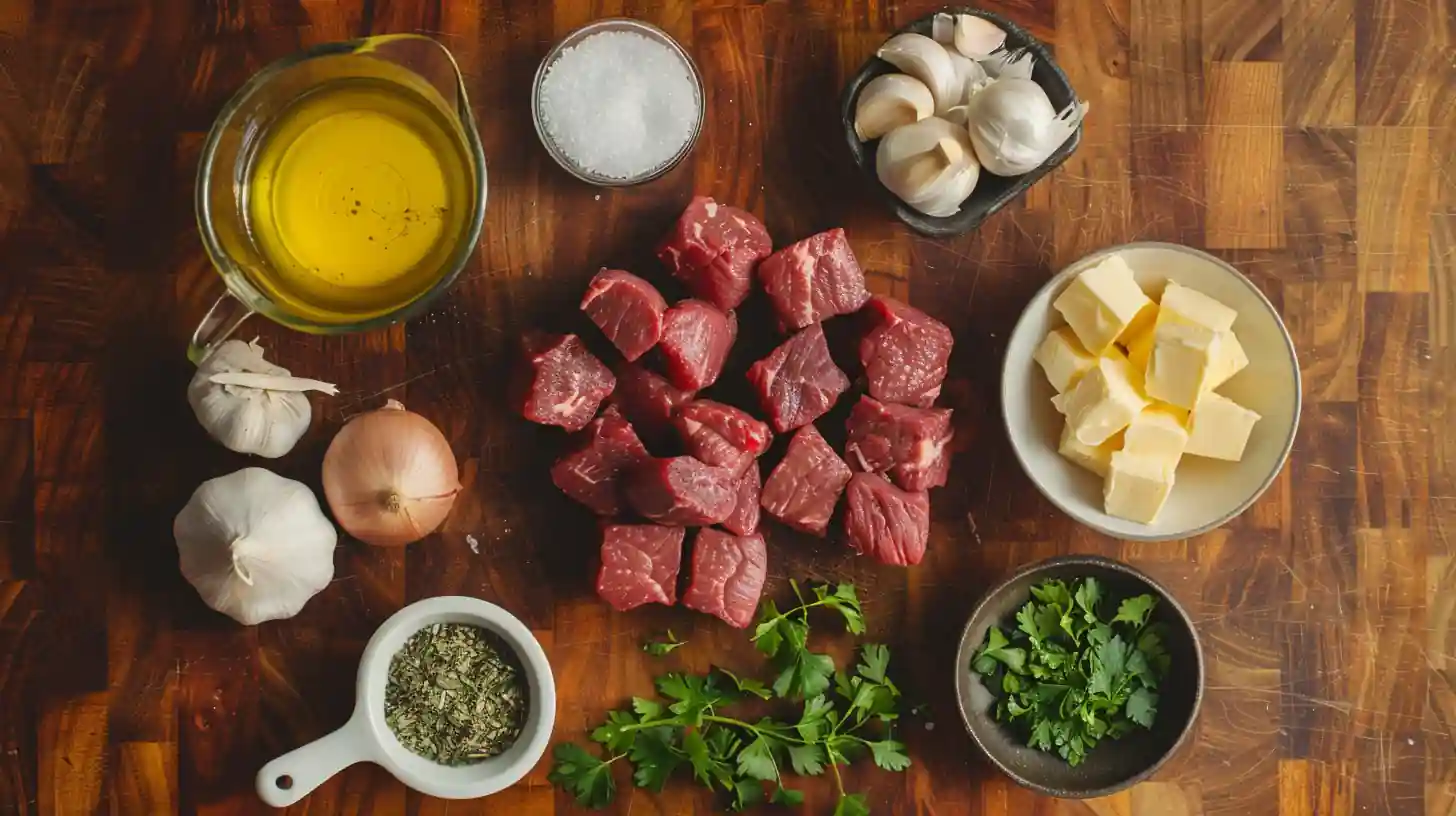 Ingredients for Beef Tips and Gravy Recipe