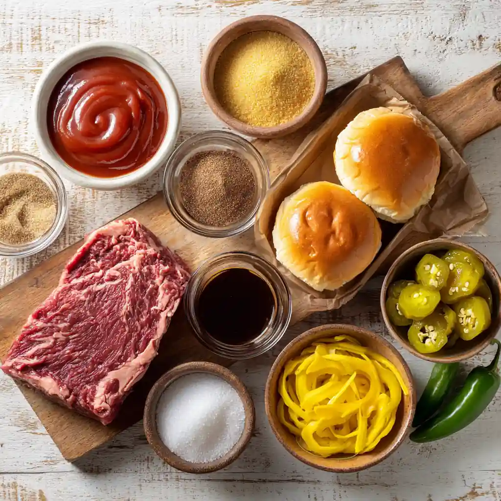 Ingredients for barbecue beef sandwiches recipe