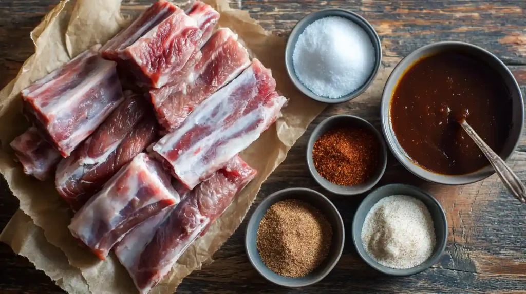 Ingredients for ultimate air fryer ribs recipe