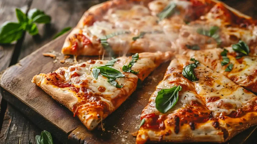 Homemade air fryer pizza sliced and served hot