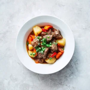 stew meat crock pot recipe card photo
