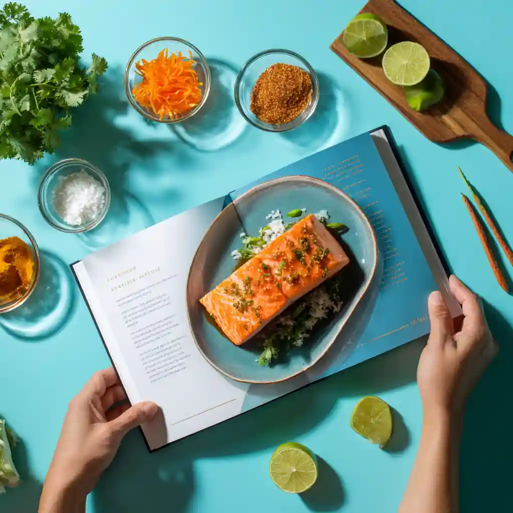 Asian Salmon Recipe card presentation