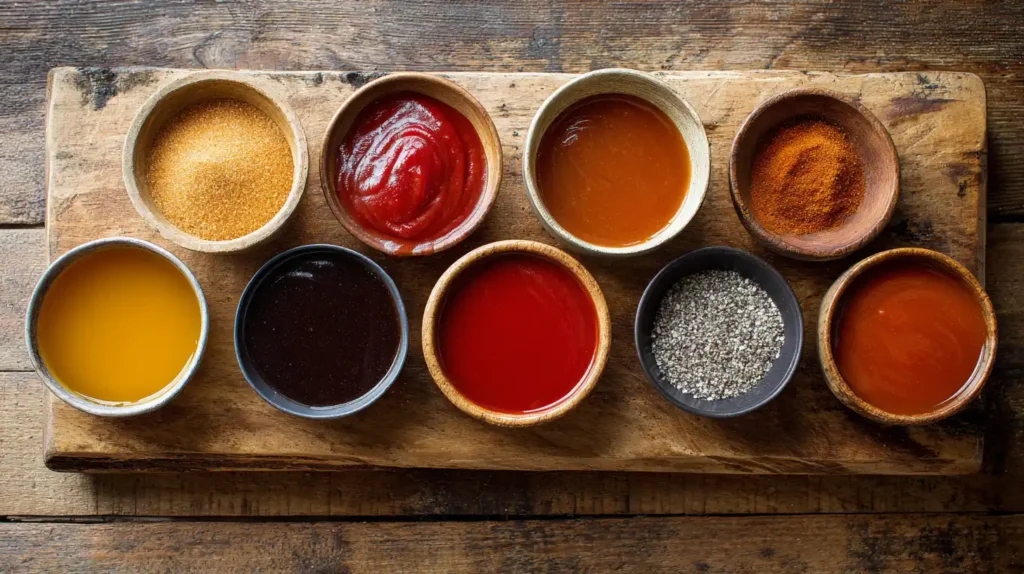 Ingredients for Carolina barbecue sauce recipe vinegar-based