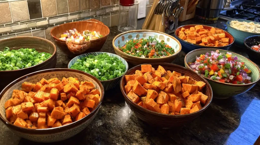 Sweet potato air fryer recipe used in tacos and bowls