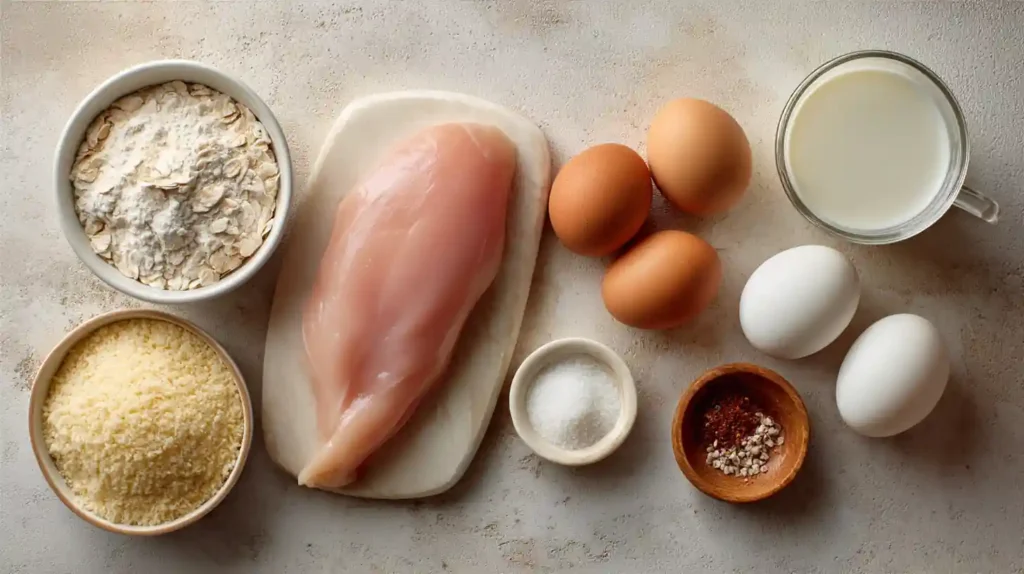 Ingredients for air fryer chicken nuggets recipe