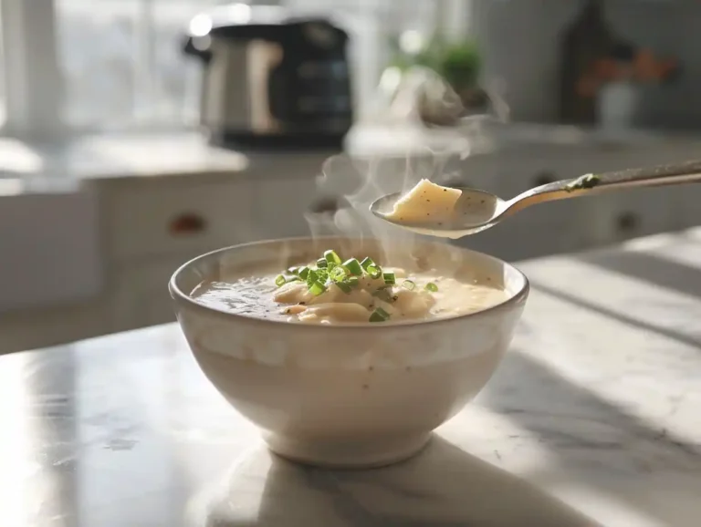 Crock Pot Potato Soup Recipe in Modern Kitchen