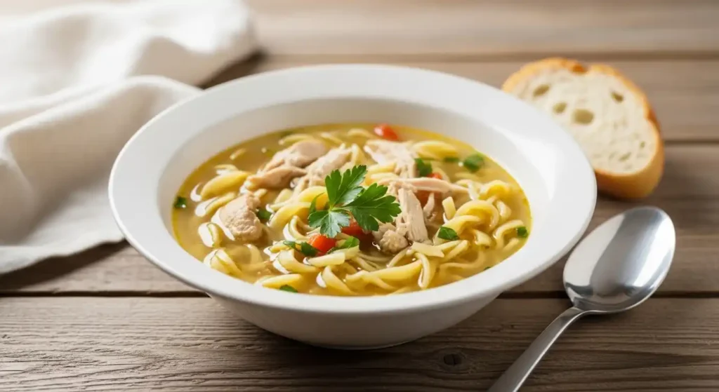 serving chicken noodle soup recipe