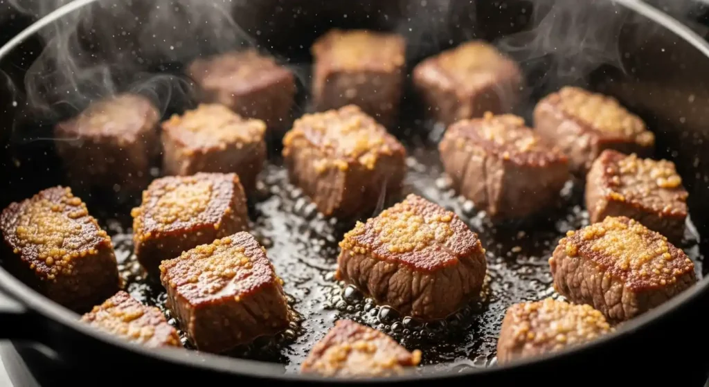 browning beef for vegetable beef soup recipe